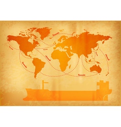 World map old paper vector image