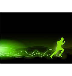 Runner as rays green vector image