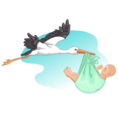 Stork with baby vector image