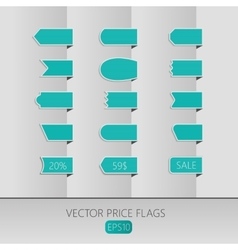 Blue price ribbons Sale tags vector image