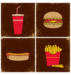 Four fast food Four fast food vector image