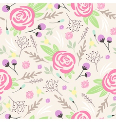 Seamless floral pattern vector image