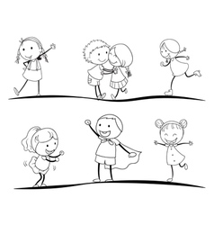 Scetches of kids vector image