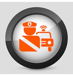 Orange and gray elegant glossy icon vector image
