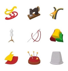Range of tools for dressmakers icons set vector image