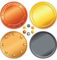 Set of gold silver bronze money coins vector image