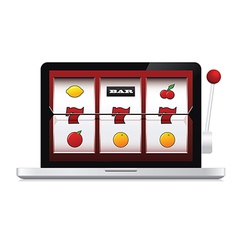 Abstract image of laptop casino slot machine vector image