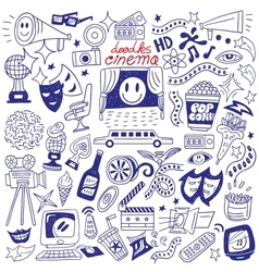 Cinema doodles vector image