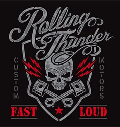Motor skull crest graphic vector image