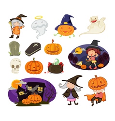 Halloween items vector image