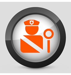 Orange and gray elegant glossy icon vector image