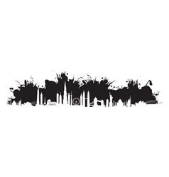 Black cityscape splash Black cityscape splash vector image