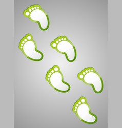 Green footprints vector image