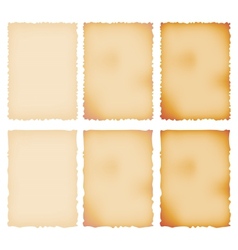 Burnt Paper Set Torn Border Isolated On White vector image