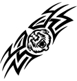 Tiger and symmetric tribals - vector image
