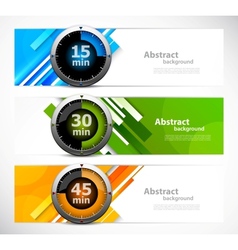 Set of banners with timers vector image