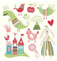 Funny animals vector image