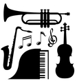 Music instruments vector image