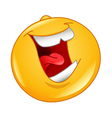 Laughing out loud emoticon vector image
