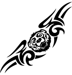 Bear and symmetric tribals - vector image
