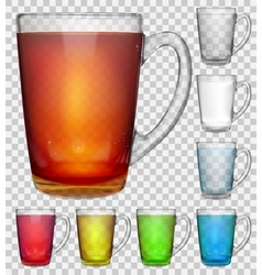 Set of colorful cups Royalty Free Vector Image