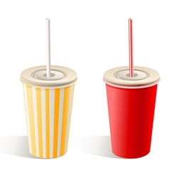 Fast food paper cups vector image