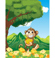 Cartoon Monkey banana vector image