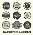 Vintage BBQ Labels and Icons vector image