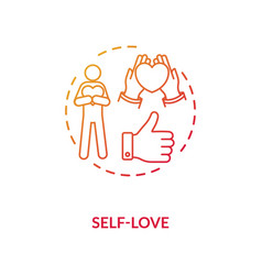 self love red gradient concept icon vector image