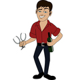 Man with bottle of wine vector image