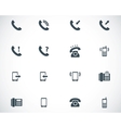 Black telephone icons set vector image