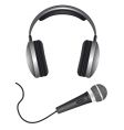 Microphone and headphones vector image