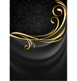 Dark gray fabric curtain background Gold vignette vector image
