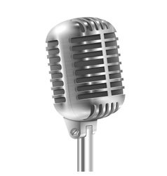 Isolated On White Metallic Retro Microphone Isolated On White Metallic Retro Microphone vector image