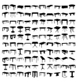 Vector table silhouettes vector image