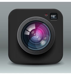 Black color photo camera icon vector image