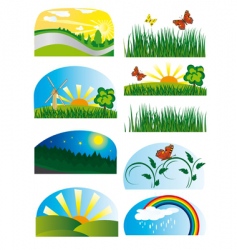 Collection of elements of nature vector image