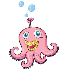 Pink octopus vector image