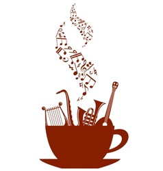 Musical cup of tea or coffee vector image