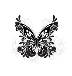Butterfly with floral vector image