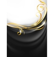 Dark gray fabric curtain Gold vignette vector image