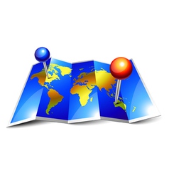 World map paper vector image