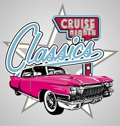 Classic cruise Night vector image