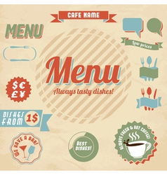 Cafe menu design elements vector image