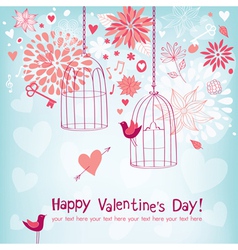 Floral Card for Valentines Day vector image