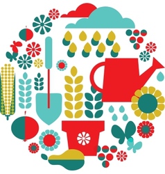 Garden objects organic set vector image