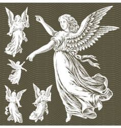 White angels vector image