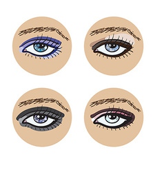 Set of beautiful female eyes vector image