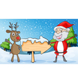 Reindeer and santaclause vector image