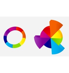 Concept of colorful circular banners with arrows vector image